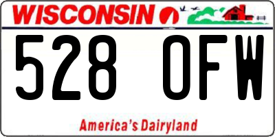 WI license plate 528OFW