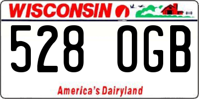 WI license plate 528OGB