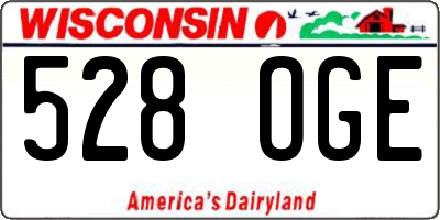WI license plate 528OGE