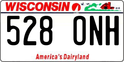 WI license plate 528ONH