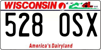 WI license plate 528OSX