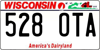 WI license plate 528OTA