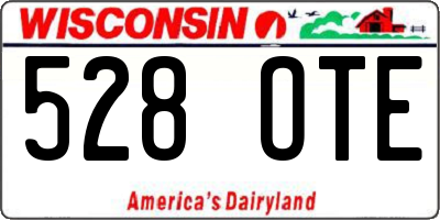 WI license plate 528OTE