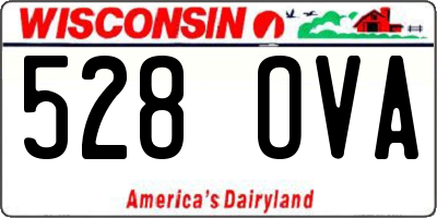 WI license plate 528OVA