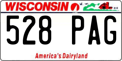 WI license plate 528PAG