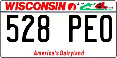 WI license plate 528PEO