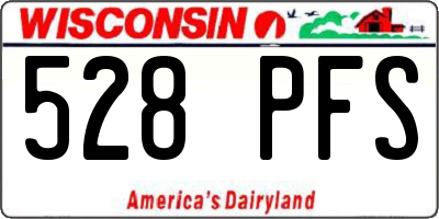 WI license plate 528PFS