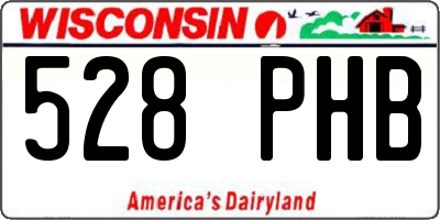 WI license plate 528PHB
