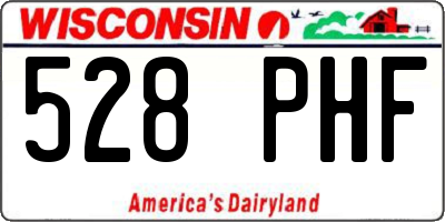WI license plate 528PHF