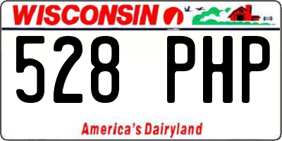 WI license plate 528PHP