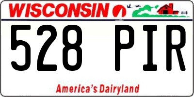 WI license plate 528PIR
