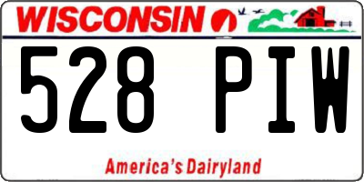 WI license plate 528PIW