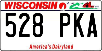 WI license plate 528PKA