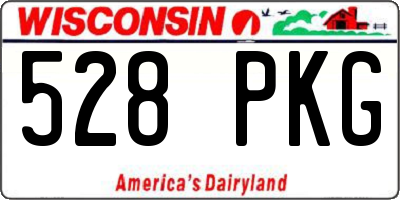 WI license plate 528PKG