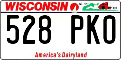 WI license plate 528PKO
