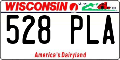 WI license plate 528PLA