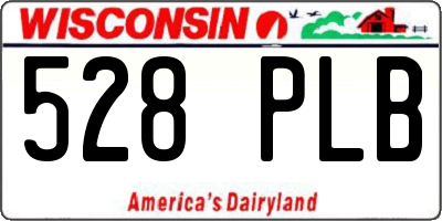 WI license plate 528PLB