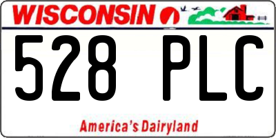 WI license plate 528PLC