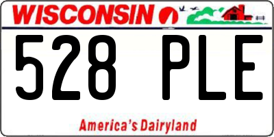 WI license plate 528PLE