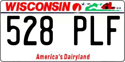 WI license plate 528PLF