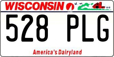 WI license plate 528PLG