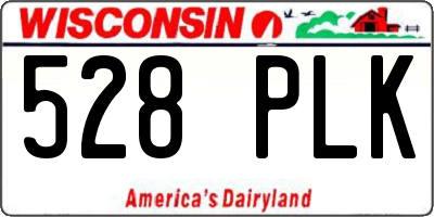 WI license plate 528PLK