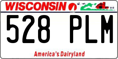 WI license plate 528PLM