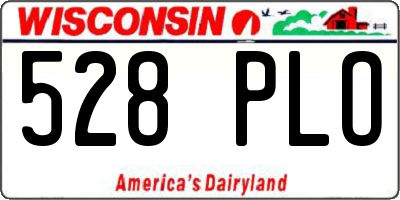 WI license plate 528PLO