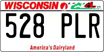 WI license plate 528PLR