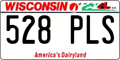 WI license plate 528PLS