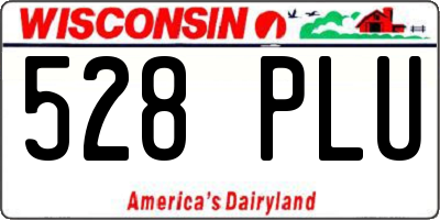 WI license plate 528PLU