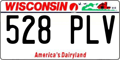 WI license plate 528PLV