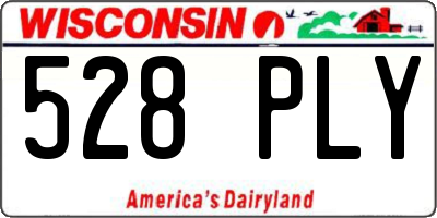 WI license plate 528PLY