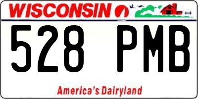 WI license plate 528PMB