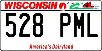 WI license plate 528PML
