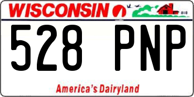 WI license plate 528PNP