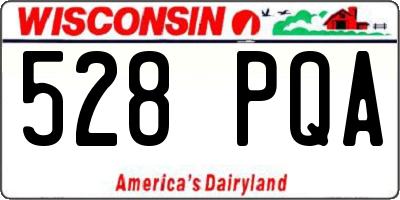 WI license plate 528PQA
