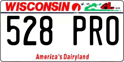 WI license plate 528PRO