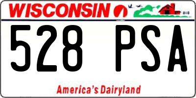 WI license plate 528PSA