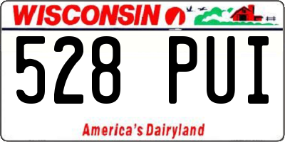 WI license plate 528PUI
