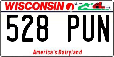 WI license plate 528PUN