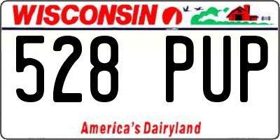 WI license plate 528PUP