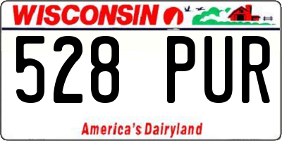 WI license plate 528PUR