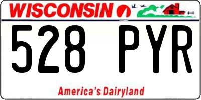 WI license plate 528PYR