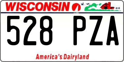 WI license plate 528PZA