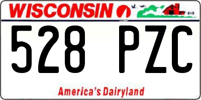 WI license plate 528PZC