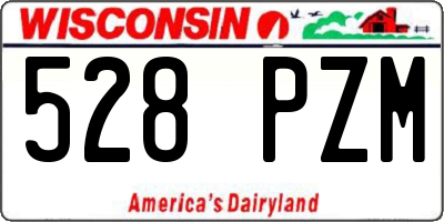 WI license plate 528PZM