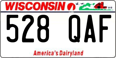 WI license plate 528QAF