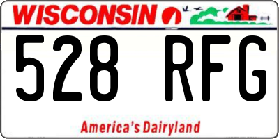 WI license plate 528RFG