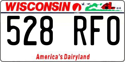 WI license plate 528RFO